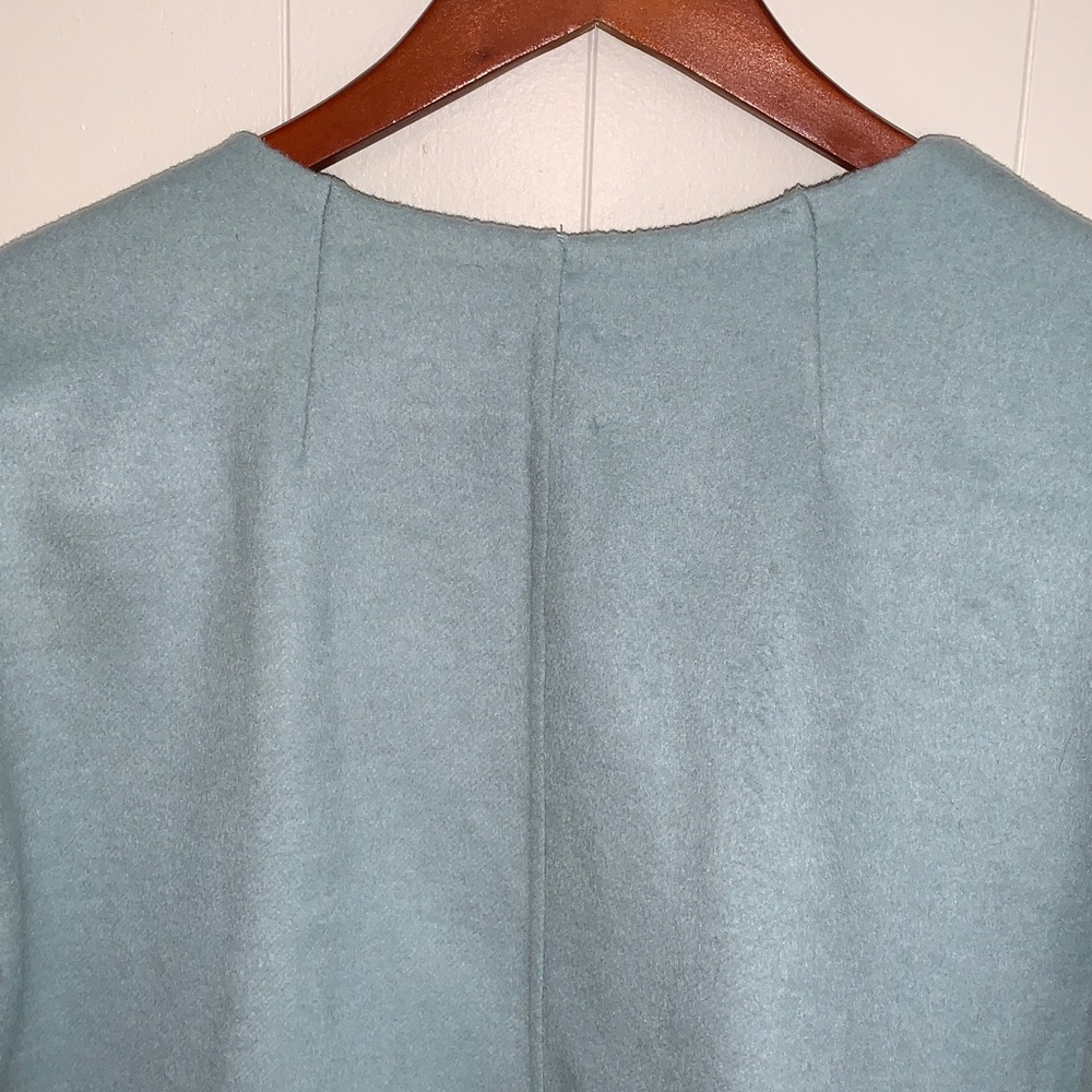 J. Jill Light Aqua Very Soft Wool Jacket Size Large Hidden Snap Closure - Picture 7 of 9
